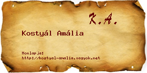 Kostyál Amália névjegykártya
